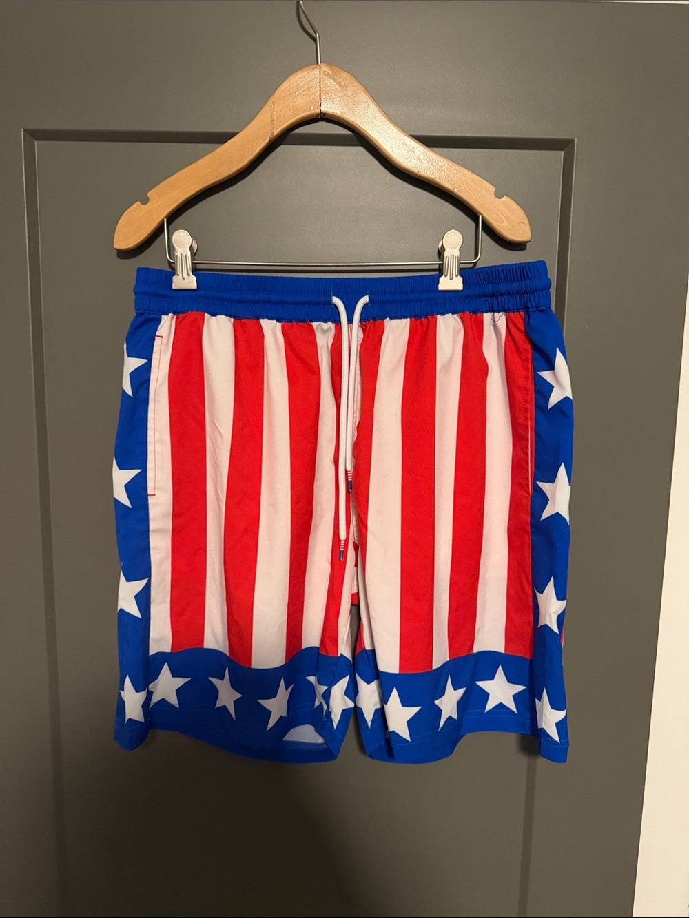RSVLTS Rocky Men's Red, White & Blue Stars & Stripes Shorts